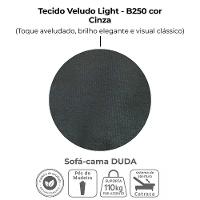 Sofa Cama 2 Lugares 185 Cm Duda Veludo Light B250 Milani Store Cinza - 5