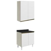 Armario Aereo Balcao 2 Portas 80cm Mdf Kali Nicioli Bianco Toq Branco Uv - 1