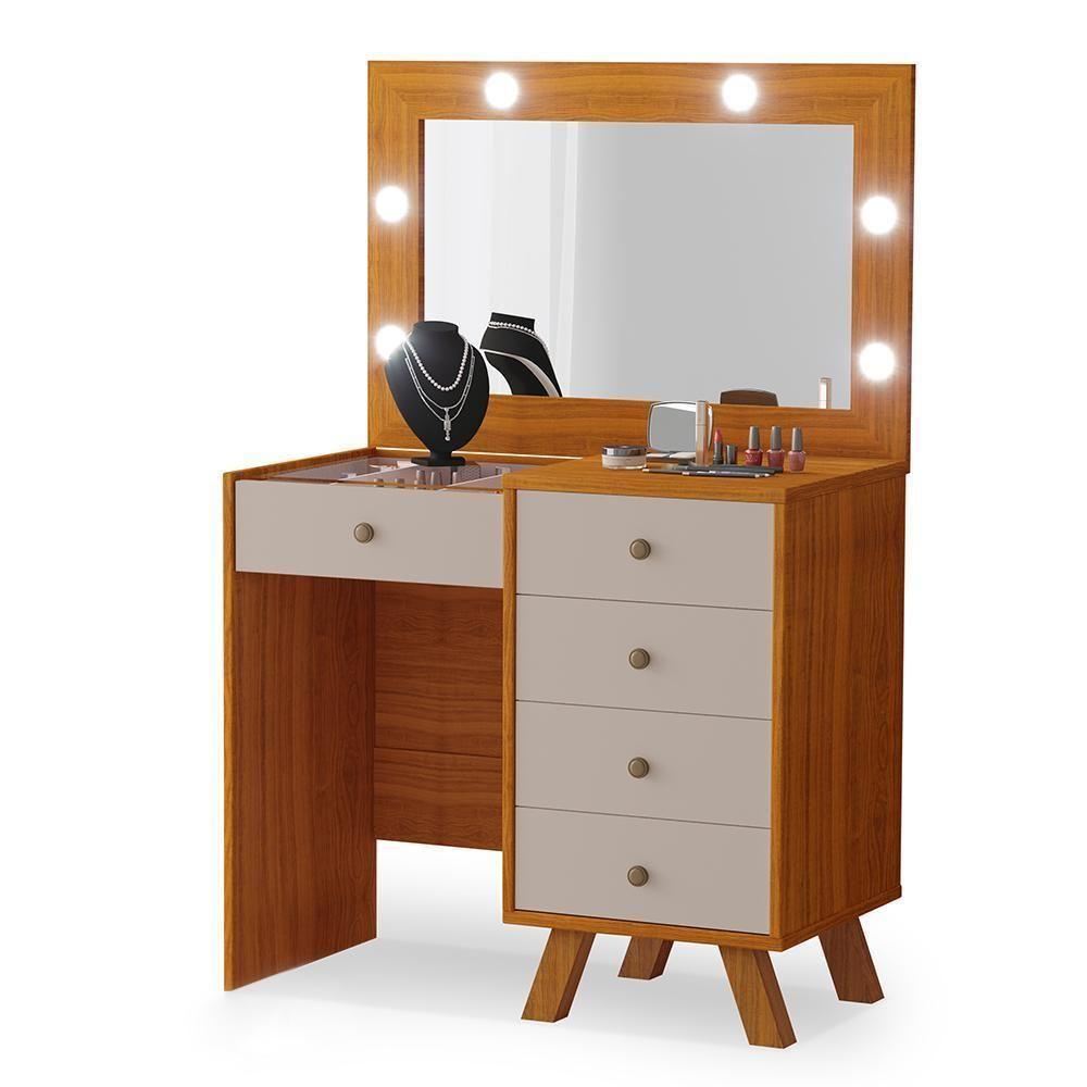 Penteadeira Camarim Luna Freijó-maní Sem Banqueta - Móveis Luapa Freijó-maní - 1