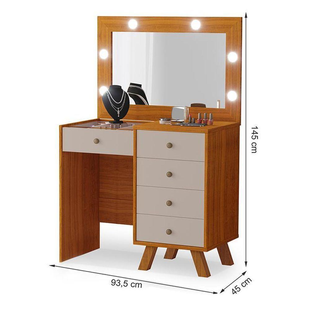 Penteadeira Camarim Luna Freijó-maní Sem Banqueta - Móveis Luapa Freijó-maní - 4