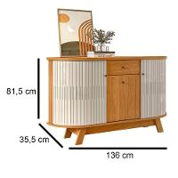 Buffet Aparador Para Sala Monza - 7 Decor Cinamomo E Off White - 4