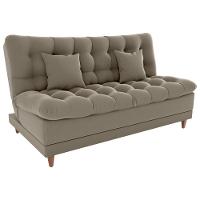 Sofa Cama 2 Lugares 185 Cm Duda Veludo E434 Milani Store Marrom Claro - 1