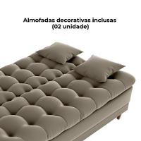Sofa Cama 2 Lugares 185 Cm Duda Veludo E434 Milani Store Marrom Claro - 6