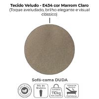 Sofa Cama 2 Lugares 185 Cm Duda Veludo E434 Milani Store Marrom Claro - 7