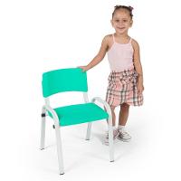 Kit 11 Cadeiras Infantil Iso, Escola, Base Cinza-verde Claro