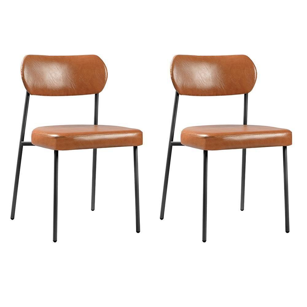 Conjunto 2 Cadeiras Lavínia Couríssimo Amarula-aço Preto Salaone Couríssimo Amarula-aço Preto - 1