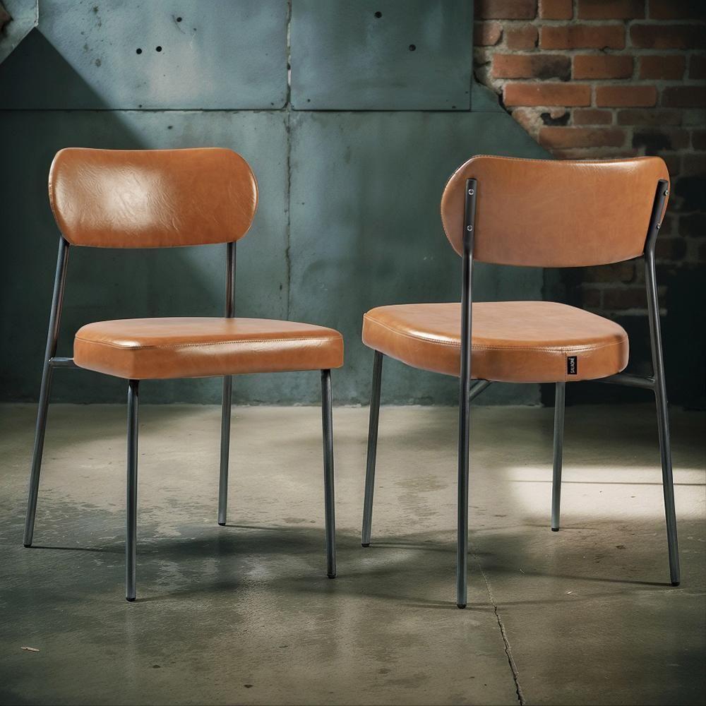 Conjunto 2 Cadeiras Lavínia Couríssimo Amarula-aço Preto Salaone Couríssimo Amarula-aço Preto - 2