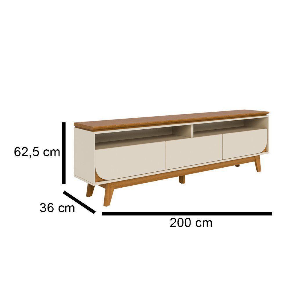 Aparador Bancada Para Sala Selene - 7 Decor Cinamomo E Off White - 4