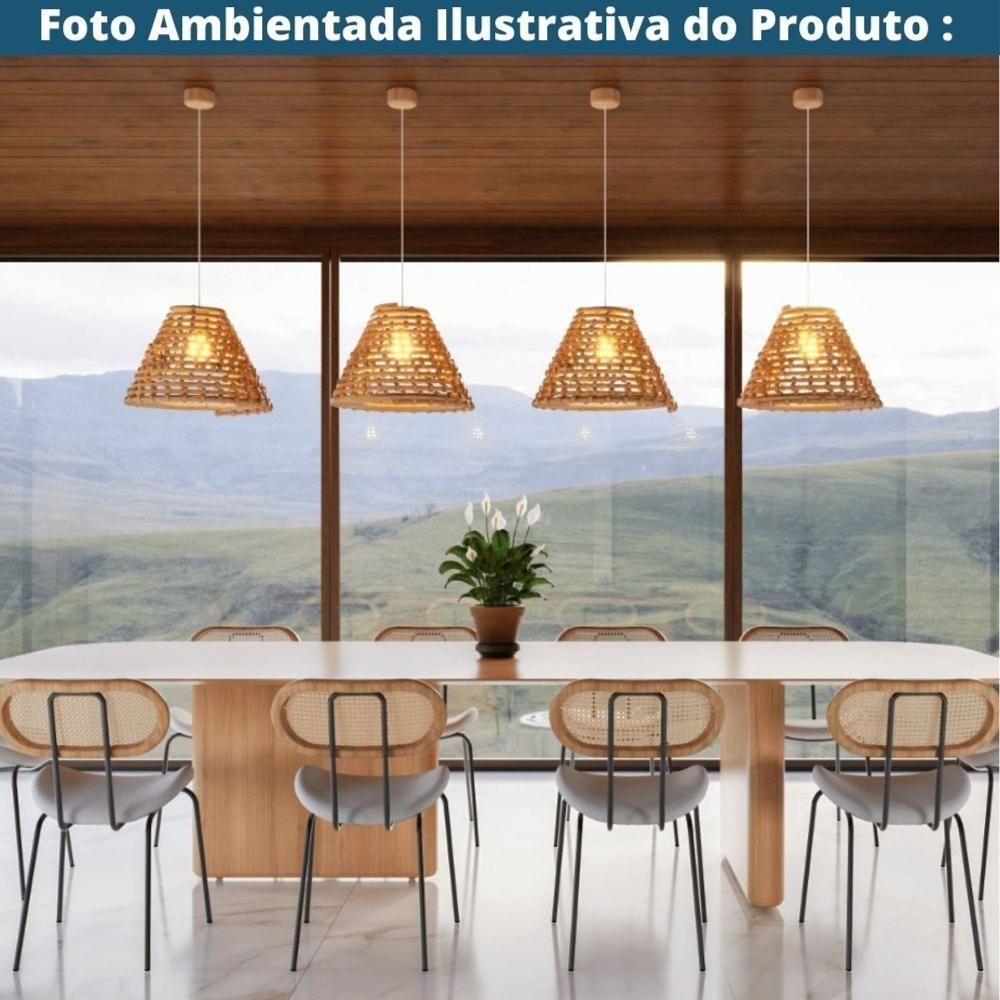 Kit 4 Cadeiras Toscana Fratini Estrutura Aço Preto Encosto Madeira Tela Rattan Assento Tecido Cinza - 8