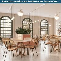 Kit 4 Cadeiras Toscana Fratini Estrutura Aço Preto Encosto Madeira Tela Rattan Assento Tecido Cinza - 6