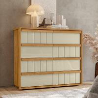 Cômoda Tarsila 100% Mdf Ripado 8 Gavetas - 7 Decor Cumaru E Opala - 2