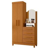 Cômoda New Capri 2 Portas E 4 Gavetas Cinamomo Com Espelho - Móveis Albatroz Cinamomo - 1