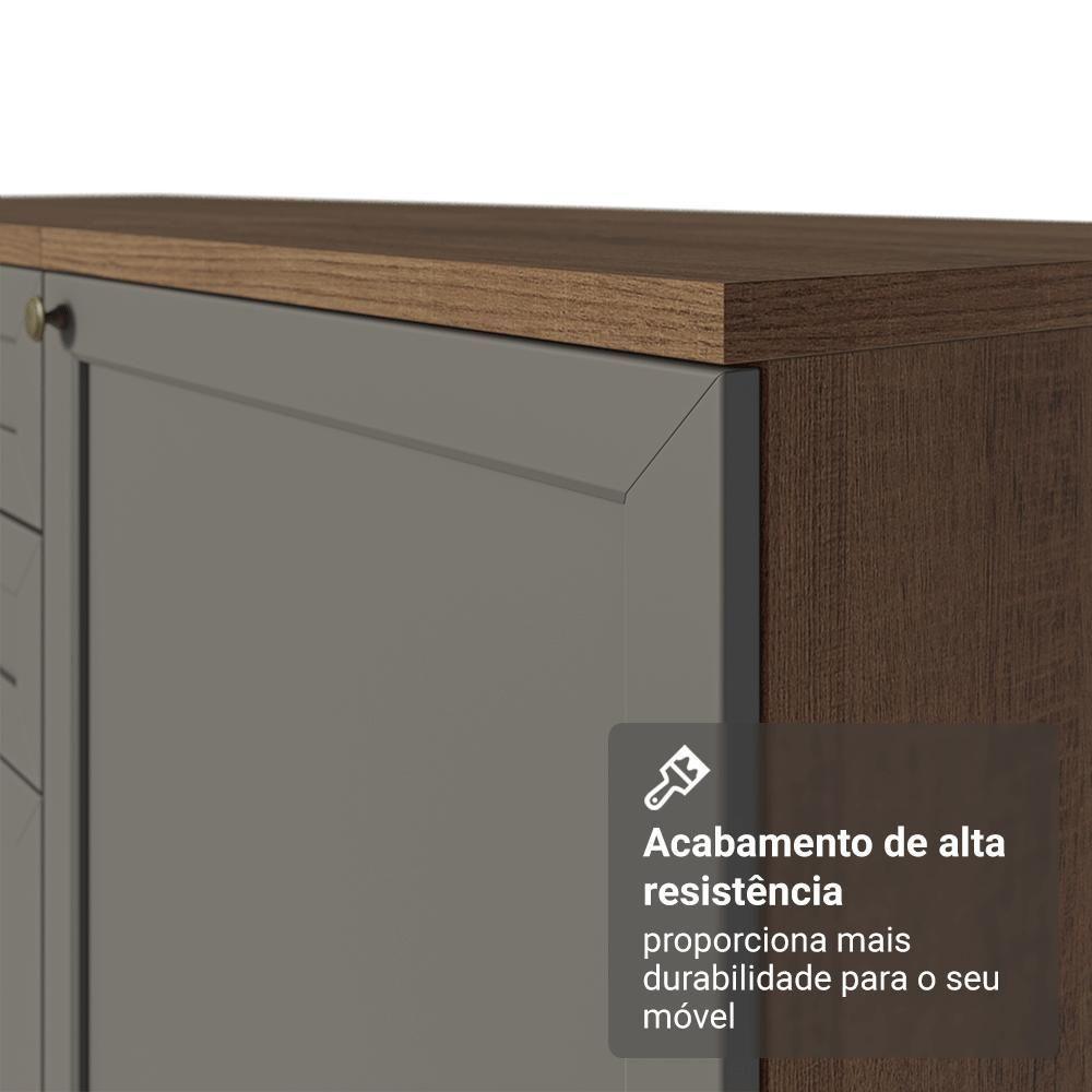 Armário De Cozinha Compacta 180 Cm Rustic/cinza Vik Madesa 01 Rustic/cinza - 9