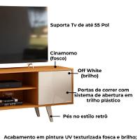 Rack Para Tv 55 Pol 2 Portas 136 Cm Lisboa Madetec Cinamomo Off White - 5