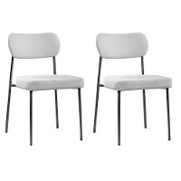 Conjunto 2 Cadeiras Lavínia Bouclê Cinza/aço Preto - Salaone Bouclê Cinza/aço Preto - 1