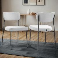 Conjunto 2 Cadeiras Lavínia Bouclê Cinza/aço Preto - Salaone Bouclê Cinza/aço Preto - 2