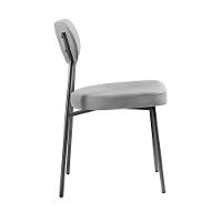 Conjunto 3 Cadeiras Lavínia Linho Cinza/aço Preto - Salaone Linho Cinza/aço Preto - 3