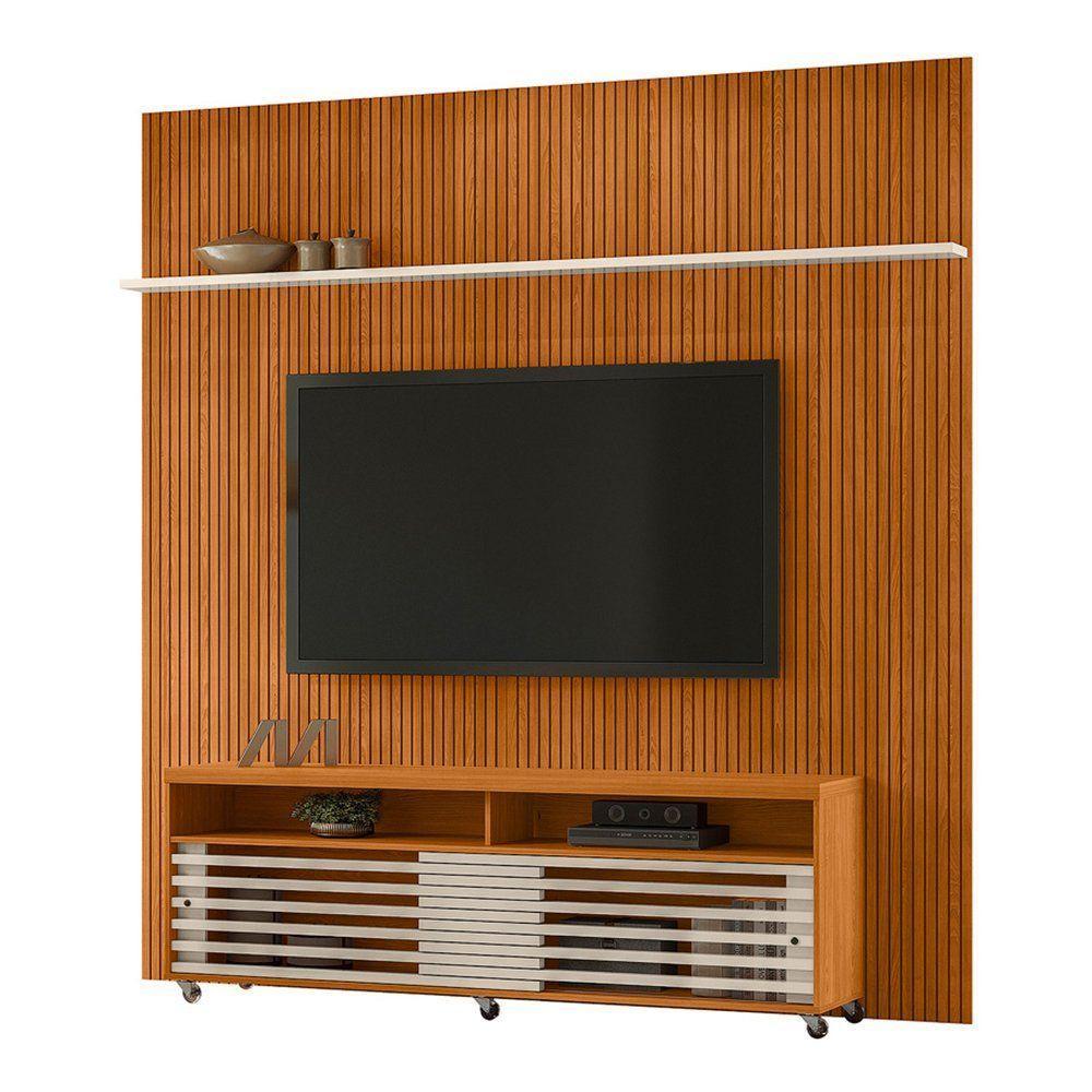 Combo Painel De Tv 60 Polegadas + Rack Frizz New Prestige - 7 Decor Cinamomo E Off White - 1