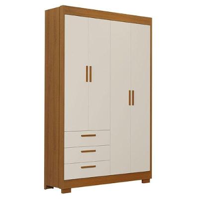 Guarda Roupa Infantil Zaki 4 Portas 3 Gavetas Areia Acetinado Savana