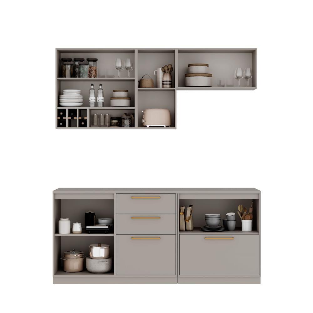 Cozinha Completa Itatiaia Essence 200cm Madeira Fendi/gris - 3