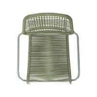 Kit 4 Cadeiras Com Braços Empilhável Copacabana Fratini Aço Carbono Verde Trama Corda Náutica Verde - 6