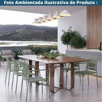 Kit 4 Cadeiras Com Braços Empilhável Copacabana Fratini Aço Carbono Verde Trama Corda Náutica Verde - 8