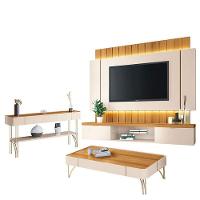 Home Suspenso Illusion 1.8 E Aparador Vivant E Mesa De Centro Cadenza Cinamomo Off White - Hb Móveis - 1