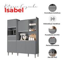 Armário Para Cozinha Kit Ambiente Isabel Cinza Fosco - Ajl