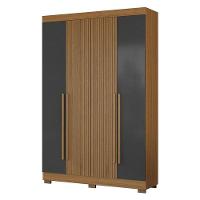 Guarda Roupa Casal 2030240 Com Armário Multiuso 2000191 E Cômoda 2014148 Atacama Grafite - Aramóveis - 2