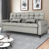 Sofa Cama 2 Lugares 200cm Pillar Linho Vancouver E487 Milani Store Cinza - 8
