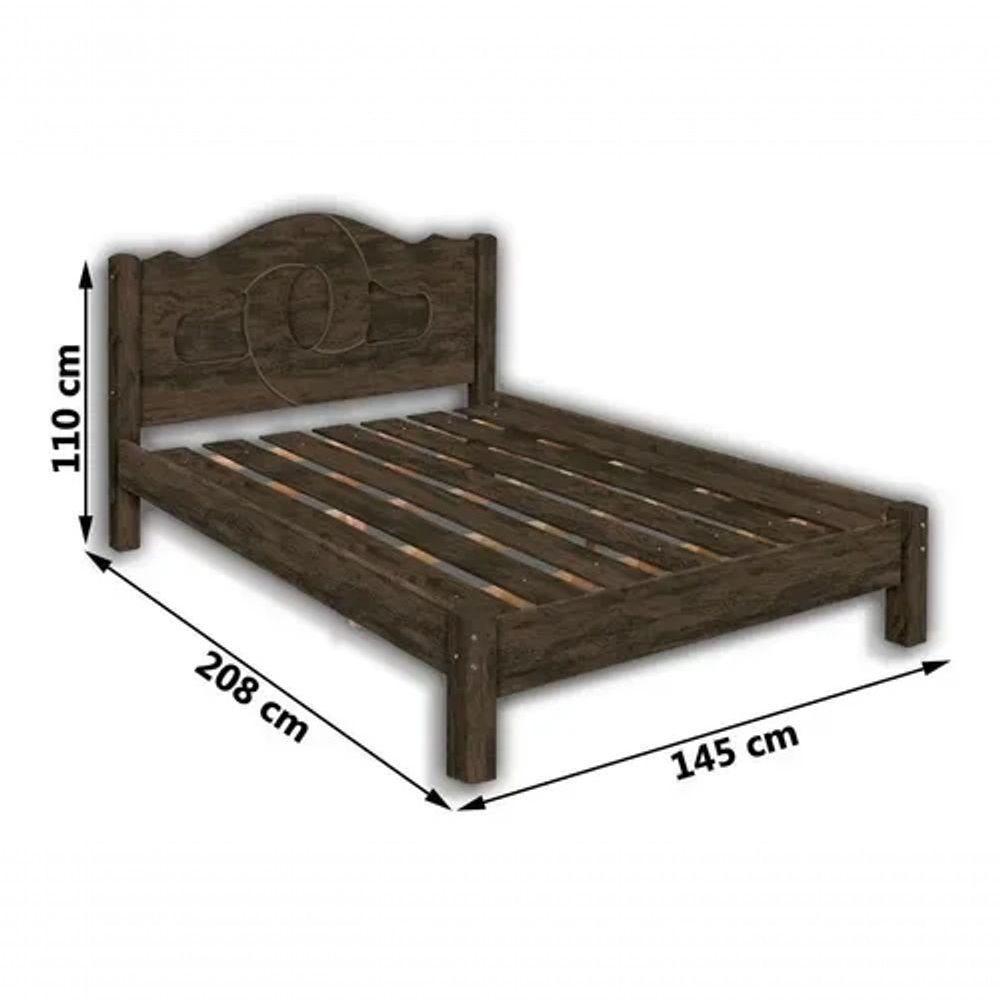 Cama Casal Siena 100% Mdf Com Sarrafo Em Madeira Carmolar Nogal - 2