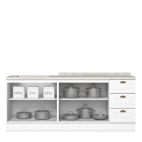 Cozinha Modulada Americana 2 Peças Balcões 120cm E 80cm Branco/calcare Com Tampos Mdp - Móveis Henn Branco/calcare - 6