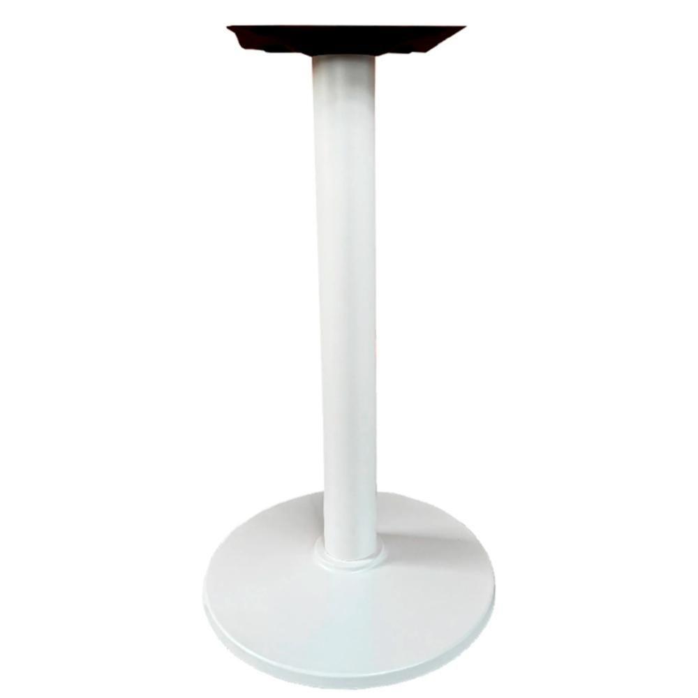 Mesa Zeta Ferro Branco 75 Cm Alt Disco Redondo Tampo Mdp Quadrado 80 Cm Larg X 2,5 Cm Alt Samba - 2