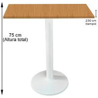 Mesa Zeta Ferro Branco 75 Cm Alt Disco Redondo Tampo Mdp Quadrado 80 Cm Larg X 2,5 Cm Alt Samba - 5