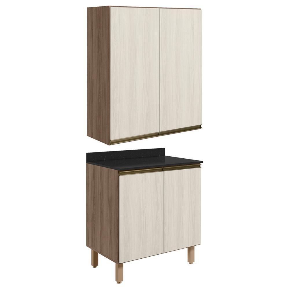 Armario Aereo Balcao 2 Portas 60cm Mdf Kali Nicioli Carvalho Toq Bianco Toq - 1