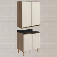 Armario Aereo Balcao 2 Portas 60cm Mdf Kali Nicioli Carvalho Toq Bianco Toq - 2