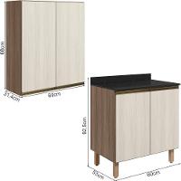 Armario Aereo Balcao 2 Portas 60cm Mdf Kali Nicioli Carvalho Toq Bianco Toq - 3