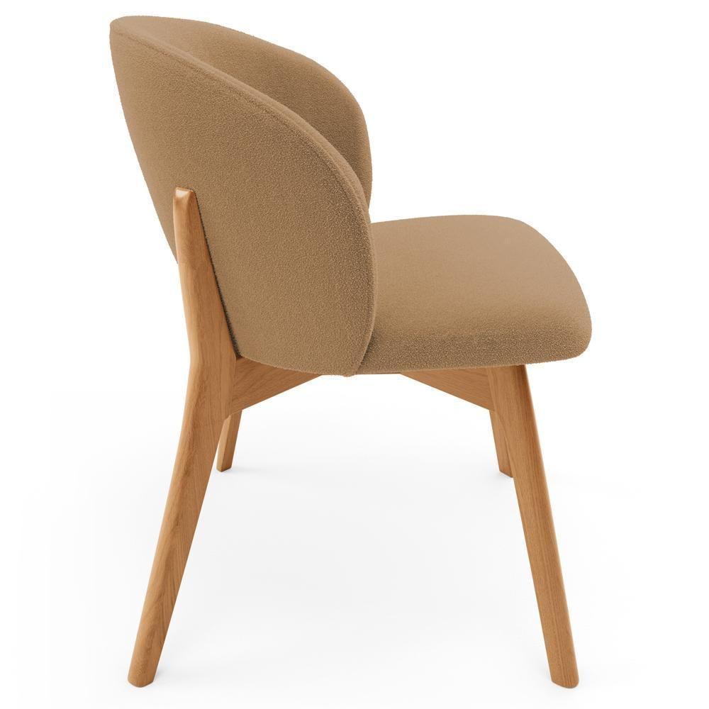 Kit 04 Cadeiras De Jantar E Estar Living Estofada Mia L02 Bouclê Mostarda - Lyam Decor - 6