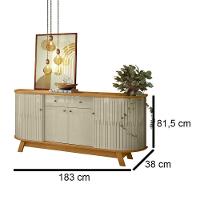 Buffet Aparador Para Sala Mônaco - 7 Decor Cumaru E Opala - 3