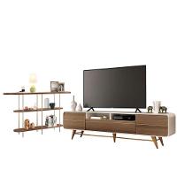 Rack Bancada época Com Aparador Infinity Castanho Off White - Hb Móveis - 1