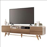 Rack Bancada época Com Aparador Infinity Castanho Off White - Hb Móveis - 2