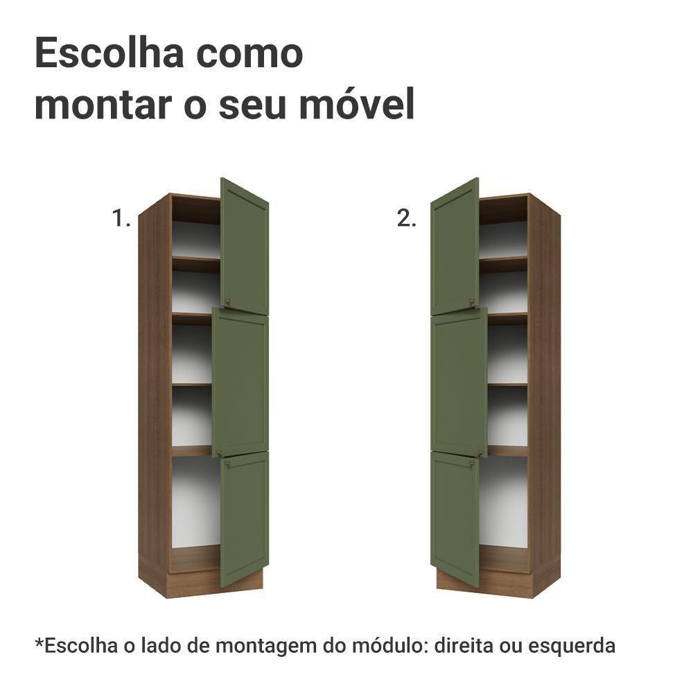 Paneleiro 60 Cm 3 Portas Vik Madesa Rustic/verde - 5