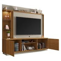 Rack Com Painel Para Tv Até 65 Polegadas Com Led Vidros E 2 Portas Multimóveis Cr45275 Cinamomo/off White/ripado - 5