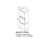 Paneleiro 4 Portas Nicho Para Forno New Porto - Itatiaia Freijó/off White - 3
