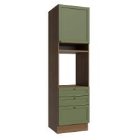 Torre Quente 60 Cm 1 Porta 3 Gavetas Rustic/verde Vik Madesa Rustic/verde - 1