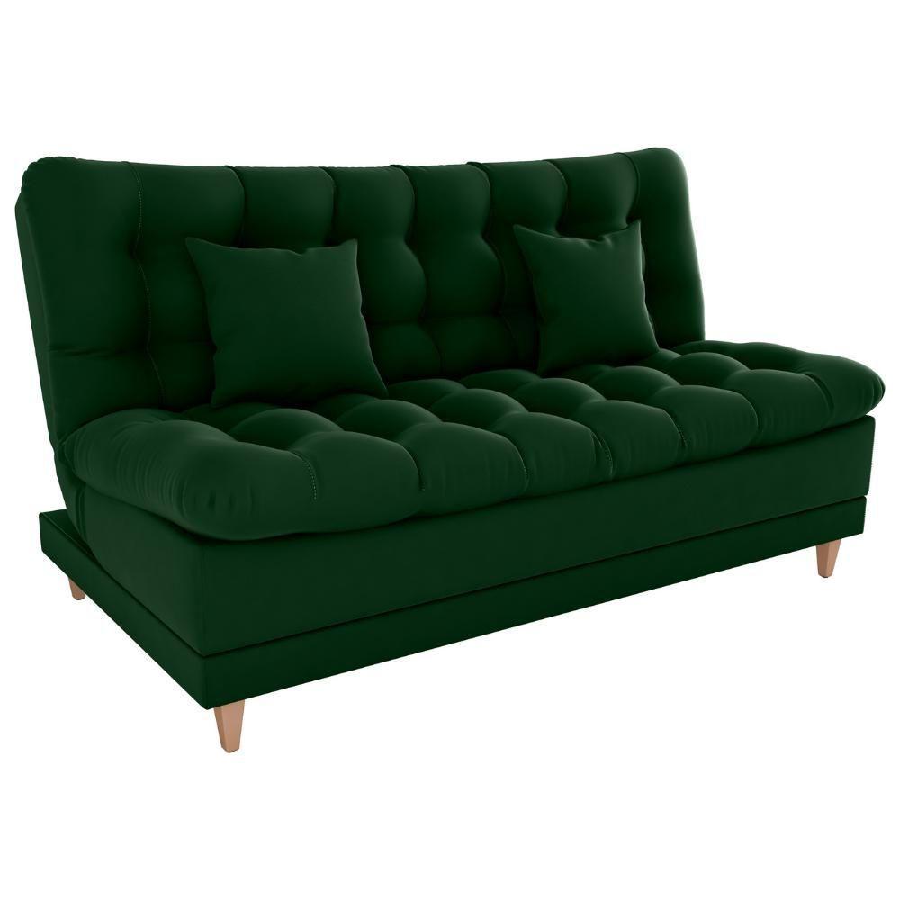 Sofa Cama 2 Lugares 185 Cm Duda Veludo Maserati Milani Store Verde - 1