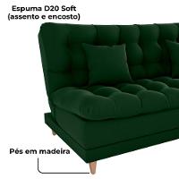 Sofa Cama 2 Lugares 185 Cm Duda Veludo Maserati Milani Store Verde - 7