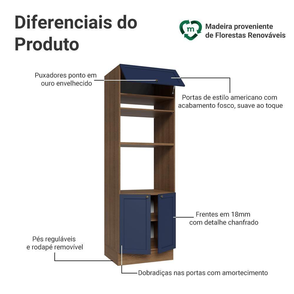 Torre Quente 70 Cm 3 Portas Vik Madesa Rustic/azul - 10