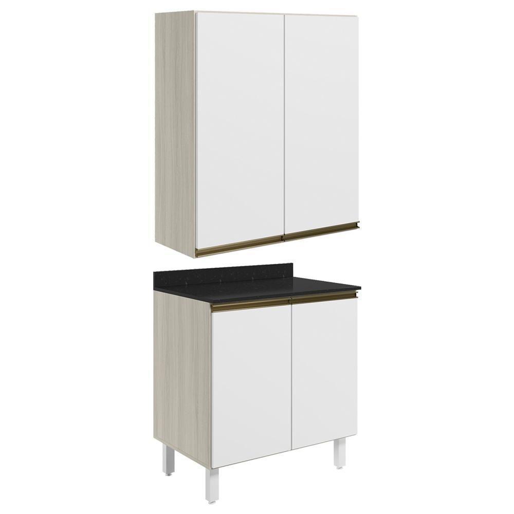 Armario Aereo Balcao 2 Portas 60cm Mdf Kali Nicioli Bianco Toq Branco Uv - 1