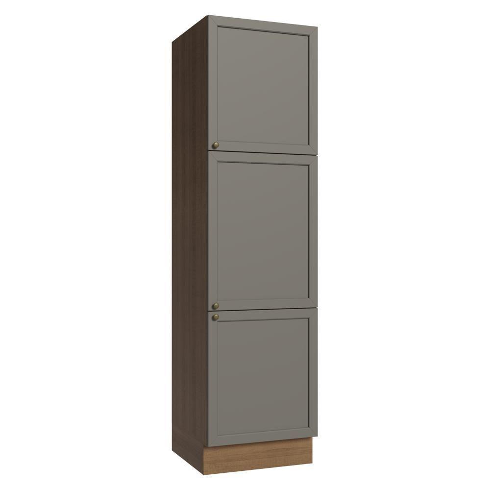 Paneleiro 60 Cm 3 Portas Vik Madesa Rustic/cinza - 1